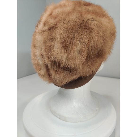 Vintage Mink Beret With Unique Cross Brim Hat from Canada Almost 21\